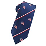 KOOELLE Men's American Flag Necktie Striped Navy Patriotic Tie