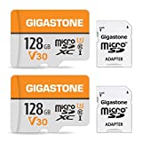 Gigastone 128GB 2-Pack Micro SD Card, 4K Video Pro, GoPro, Surveillance, Security Camera, Action Camera, Drone, 95MB/s MicoSDXC Memory Card UHS-I V30 Class 10
