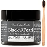 Activated Charcoal Teeth Whitening Powder with Bamboo Toothbrush - Remove Bad Breath & No Hurt on Enamel or Gum - Natural Vegan Coconut Charcoal & Made In USA