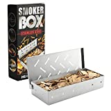 WishDirect Stainless Steel Smoker Box for Gas Charcoal Grill, Wood Chip Smoke Boxes Smoky Flavor Barbecue Accessories
