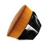 Foundation Makeup Brush Flat Top Kabuki Hexagon Face Blush Liquid Powder Foundation Brush for Blending Liquid, Cream or Flawless Powder Cosmetics with Bonus Protective Case (Black)