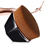 Foundation Brush Makeup Brush, Premium Kabuki Flat Top Hexagon Makeup Brush with Case (Black (Flat Top))