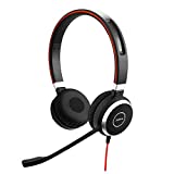 Jabra Evolve 40 Professional Wired Headset, Stereo, MS-Optimized  Telephone Headset for Greater Productivity, Superior Sound for Calls and Music, 3.5mm Jack/USB Connection, All-Day Comfort Design