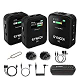 SYNCO G2(A2), 2.4G Wireless Lavalier Microphone System Dual Transmitter & 1 Receiver Lapel Mic for Vlogging Streaming YouTube for DSLR Camera Smartphone Tablet, SYNCO-G2-Wireless-Go-Microphone