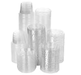 TashiBox 1 oz Disposable Portion Cups with Lids, Set of 200 - Jello Shot Cups, Souffle Cups, Sampling Cups, Sauce Cups
