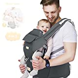 FRUITEAM Baby Carrier, 6-in-1 Baby Carrier with Waist Stool, One Size Fits All -Adapt to Newborn, Baby Hip Carrier for Breastfeeding, Infant & Toddler