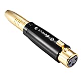Devinal XLR Female to 1/4" Female Adapter, Upgraded Gold-Plated 6.35mm Female Jack Stereo/Mono to XLR Female Connector, HiFi Durable Female XLR to Quarter inch Female TRS/TS Converter.