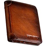 Banyanu RFID Trifold Wallet for Men - Mens Genuine Leather Wallets - 11 Credit Card Holders - Mens Tri Fold Wallet with 2 Money Cash Slots - Gift For Man