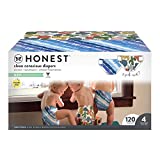 HONEST Company, Super Club Box, Clean Conscious Diapers, Tie-Dye For All + Cactus Cuties, Size 4, 120 Count (Packaging + Print May Vary)