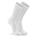FoxRiver Wick Dry Therm A Wick Crew Liner Socks Ultra Lightweight Warm Sock Liners for Men and Women with Moisture Wicking Fabric - White - Large, (4421)