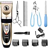 Ceenwes Dog Clippers with Storage Case Low Noise Cat Clippers Rechargeable Dog Trimmer Cordless Pet Grooming Tool Professional Dog Hair Trimmer with Comb Guides Scissors for Dogs Cats & Others