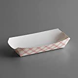 7" Red Checker Paper Hot Dog Trays- Pack of 50ct