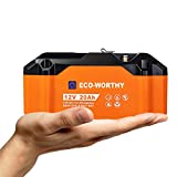 ECO-WORTHY Portable 12V Lithium Battery, 20Ah LiFePO4 Deep Cycle Rechargeable Battery, Built-in BMS, 4000+ Cycles,Perfect for Outdoor Camping Fishing RV Marine Trolling Motor Fishfinder