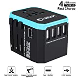 Universal Travel Adapter, Unidapt International Plug Adapter, 5.6A Smart Power 3.0A 4 USB 1 Type C, Power Adapter Travel Charger, Outlet Converter Worldwide US to Europe EU AU UK USA(Type C/G/A/I)