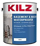 KILZ Basement and Masonry Waterproofing Oil Paint, Interior/Exterior, White, 1 Gallon