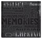 MCS MBI 13.5x12.5 Inch Embossed Gloss Expressions Scrapbook Album with 12x12 Inch Pages, Black, Embossed "Memories" (848121)
