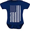 Tstars White Distressed USA Flag Outfit 4th of July American Baby Bodysuit 6M Navy