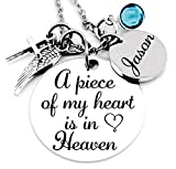 Memorial Gift-Stainless Steel Pendant, Necklace,A Piece Of My Heart Is In Heaven, Child loss-Memorial Jewelry