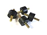 4 Rubber Vibration Isolator Mounts (1-1/4" Rubber Diameter x 3/4" Rubber Height) 5/16-18 x 3/4" Long Studs