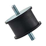 Rubber Cylindrical Vibration Isolator Mount with 2 Threaded Studs, Inch Size,3.15"Diameter, 1.97 Height, M12 Thread for Pump,Generator,Engine,Compressor, Motors,etc.