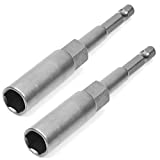 Utoolmart 2 Pcs 1/4" Quick-Change Hex Shank 10mm Nut Setter Driver Drill Bit, 100mm Length, Metric No-magnetic