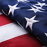 American Flag 3x5 Outside, Polyester US Flags for Outdoor Indoor, Heavy Duty Durable, Deluxe Embroidered Stars, Brass Grommets, Sewn Stripes, Vivid Color, Fade Resistant and waterproof