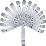 Stainless Steel Feeler Gauge Dual Marked Metric and Imperial Measuring Tool (0.005/0.127-0.02/0.508 mm, 16 Blades)
