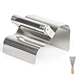 Landscape Curb Trowel Stainless Steel Concrete Curbing Trowel 4 x 6 x 4 Concrete Curb Tool Mower Edger Trowel Cement Model Making Tool with Handle & Putty Knife for Lawn, Garden, Pavement