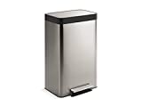 Kohler 13 Gallon Hands-Free Kitchen Step, Trash Can with Foot Pedal, Quiet-Close Lid, Stainless Steel