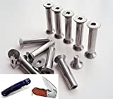 5Afashion 10 Sets/lot DIY Knife Handle Fasteners Flat-Head Inner Hexagon Screws,Tactical Survival Knife Screw Stainless Steel EDC Knife Shaft Screws