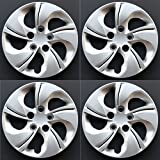 New Wheel Covers Hubcaps Fits 2013-2015 Honda Civic, 15 Inch; 5 Twisted Spoke; Silver Color; Plastic; Set of 4; Bolt On