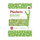 Plackers Back Teeth Micro Mint Dental Flossers, Delicious Mint Flavor, 75 Count, Provides Easy Access for Back Teeth, Built-in Protected Pick, Easy Storage, 75 Count