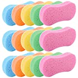 TOPZEA 15 Pcs Car Wash Sponges, Handy Cleaning Scrubber Washing Sponge Pads for Cars and Kitchen with Vacuum Compressed Packing, 5 Colors