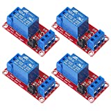 AEDIKO 4pcs Relay Module DC 12V Relay Board 1 Channel with Optocoupler Isolation Support High or Low Level