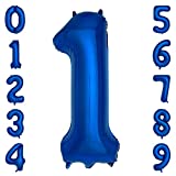 Navy Blue Number 1 Balloons 40 Inch Large Dark Blue Helium Foil Balloons for Birthday Party 2022 Graduation Decorations Anniversary Celebrations (Number 1)
