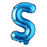 40 inch Blue Happy Birthday Party Balloons Wedding Decorations Ballon Alphabet Foil Letter Helium Balloon Kids Baby Shower Supplies (40 INCH Pure Blue S)