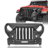 Hooke Road Mad Max Front Bumper Grill w/ 2X 18W LED Lights for 2018-2022 Jeep Wrangler JL & Gladiator JT