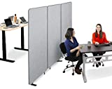 Stand Steady ZipPanels Office Partition | Room Dividers | Three Zip Together Panels Provide Privacy and Reduce Ambient Noise in Workspace, Classroom and Healthcare Facilities (Light Gray / 3 Panels)