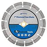 7" Segmented Diamond Saw Blade for Concrete, Brick, Block and Masonry, 10mm Segment Height, 7/8" Bushing w/Diamond Arbor