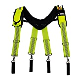 AISENIN Suspenders for Tool Belt , Tool Belt Suspenders for Carpenter Electrician with Movable Phone Holder/Pencil Holder