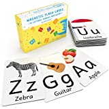 Attractivia Magnetic Big Alphabet ABC Picture Flash Cards. 26 Sturdy Large Letters with First Words for Toddlers, Preschool and Kindergarten