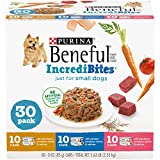 Beneful Purina Small Breed Wet Dog Food Variety Pack, IncrediBites with Real Beef, Chicken or Salmon - (30) 3 oz. Cans