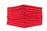 The Rag Company - All-Purpose Microfiber Terry Cleaning Towels - Commercial Grade, Highly Absorbent, Lint-Free, Streak-Free, Kitchens, Bathrooms, Offices, 300gsm, 16in x 16in, Red (12-Pack)