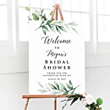 Personalized Greenery Bridal Shower Welcome Sign, Customized Baby Shower Baptism Celebration Welcome Board, Large Custom Poster and Foam Board