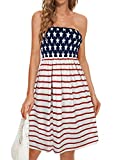 July 4th Dress for Women Summer American Flag Strapless Sexy Sundress Beach Swimsuit Cover Up(US Flag,M)
