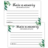 Giftideaworkshop 50 Greenery Share A Memory Cards for Celebration of Life Birthday Anniversary Memorial Funeral Graduation Bridal Shower Game, Guest Book Ideas, and Alternatives.4x6 Inches