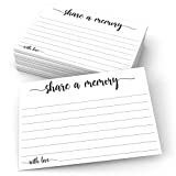 321Done Share a Memory Card (50 Cards) 4" x 6" - for Celebration of Life Birthday Anniversary Memorial Funeral Graduation Bridal Shower Game - Made in USA - White