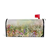 WOOR Spring Summer Flowers Magnetic Mailbox Cover Standard Size for Garden Yard Outdoor Decorations-18 x 20.8"