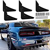 Rear Diffuser 5 Fins V3 Set For Dodge Challenger 2015-2021 Stock Rear Bumper, Black Rear Bumper Diffuser Shark Fin