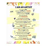 "I Am An Artist-A Creator of Ideas" Inspirational Quotes Wall Art Sign -11 x 14" Abstract Art Print -Ready to Frame. Home-Office-Studio-Dorm Decor. Perfect Classroom Sign! Great Gift for Artists!